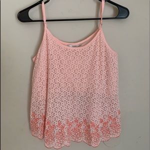 Never Worn Pink Papaya Lace Top